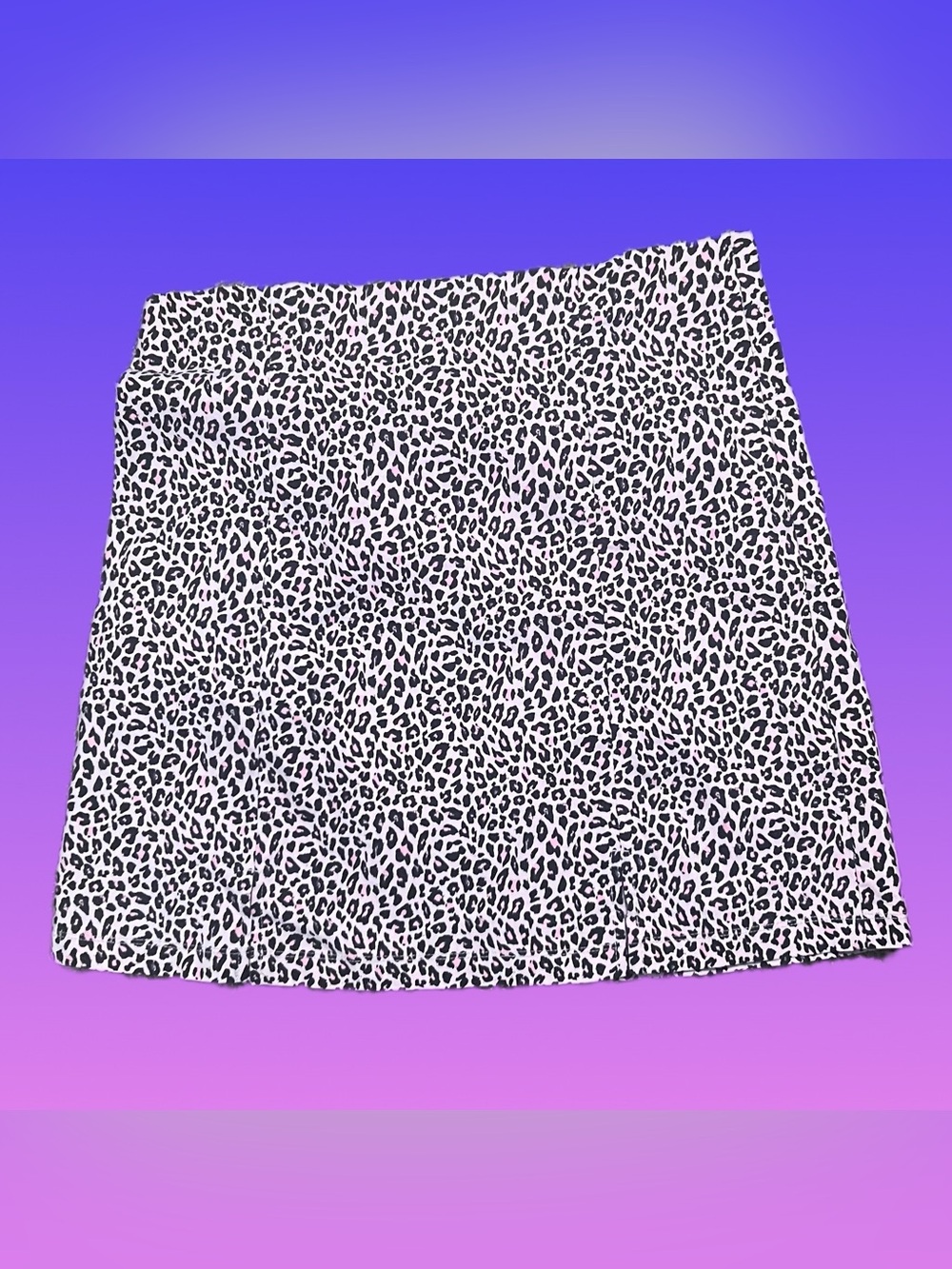 Topshop Leopard Print Mini Skirt - Black & White